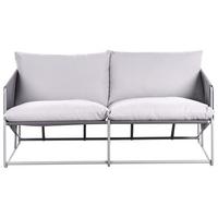 GARTENSOFA 2-Sitzer Metall Grau Ponte - Dunkelgrau, Metall (160/88/94cm) - Beliani
