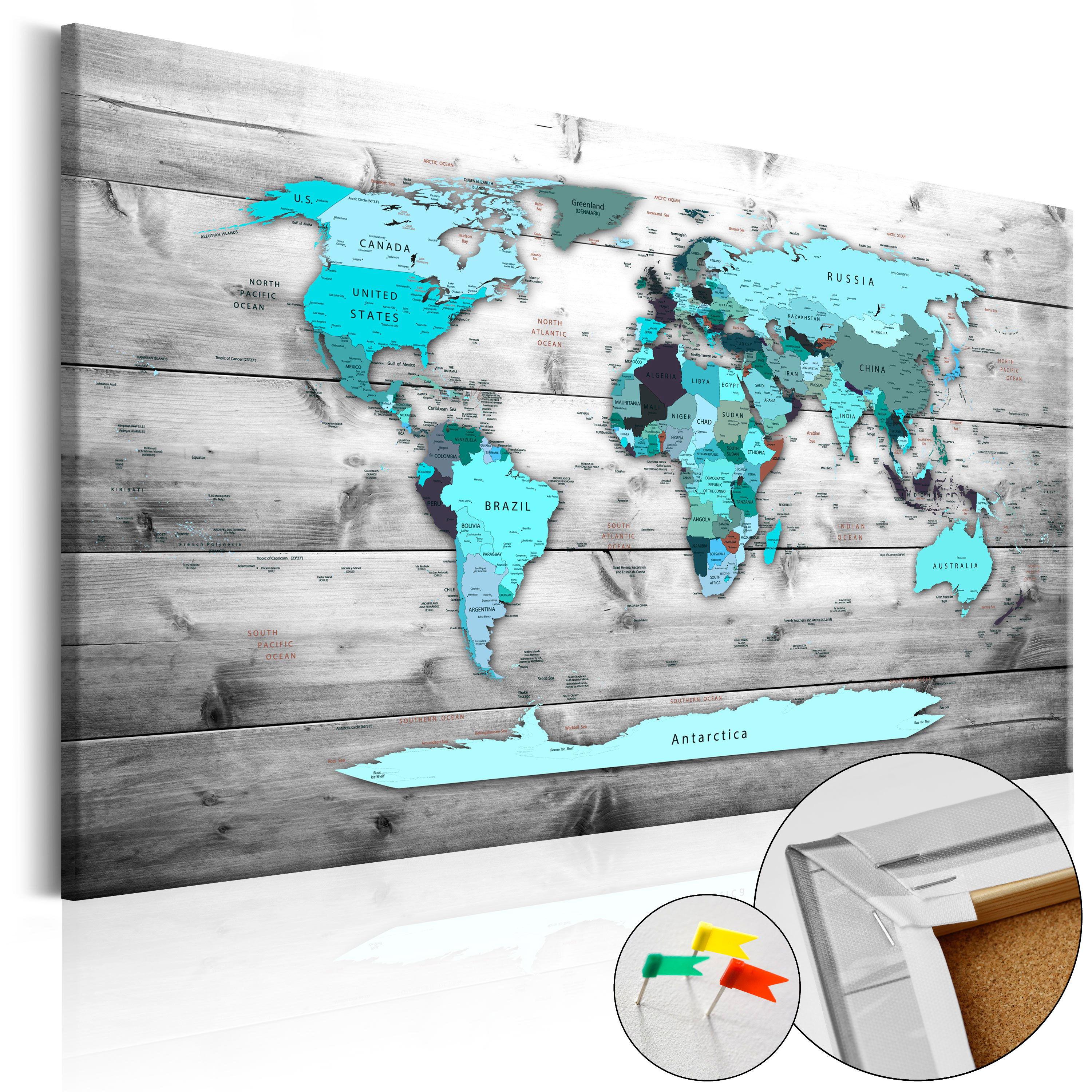 PINNWANDBILDER Blau 60/40 cm - Blau/Grau, Naturmaterialien/Textil (60/40cm) - KUNSTLOFT