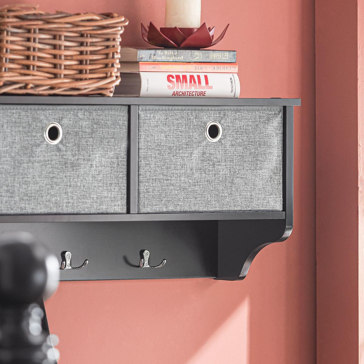 WANDGARDEROBE Schwarz - Schwarz, Holzwerkstoff (100/30/20cm) - SoBuy