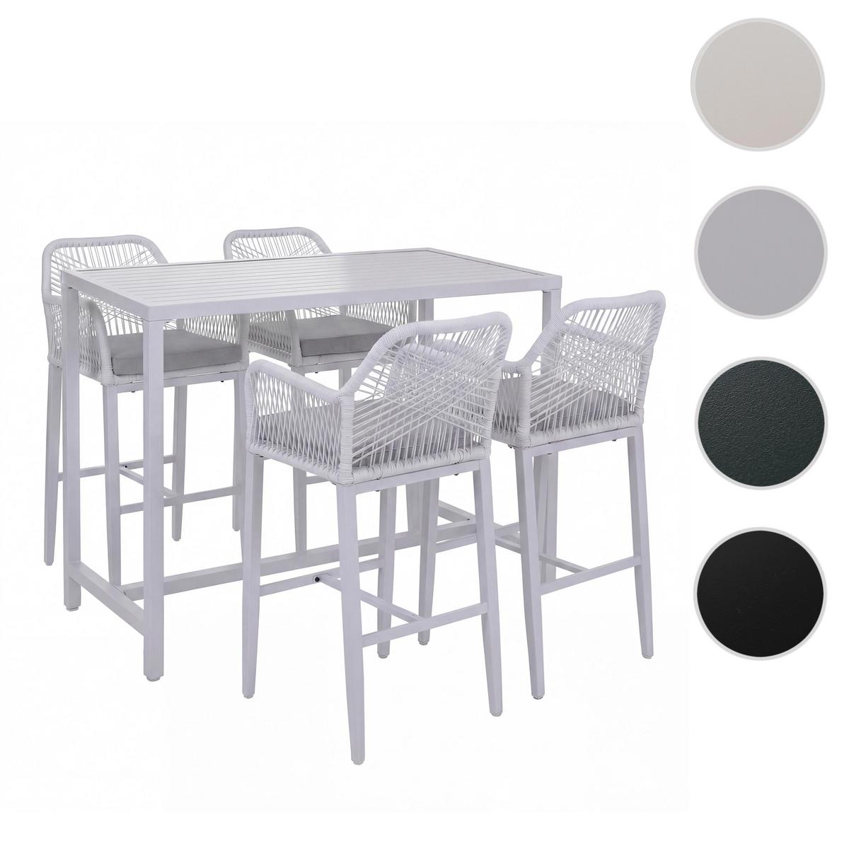 SET BARTISCH + BARHOCKER eckig Grau 5er-Set - Grau, Metall (65/130/105cm) - MCW