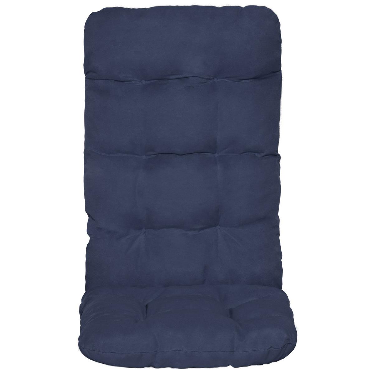 HOCHLEHNERAUFLAGE Flair HL 120/50/8cm Dunkelblau (2tlg) - Dunkelblau, Textil (50/8/120cm) - Beautissu 