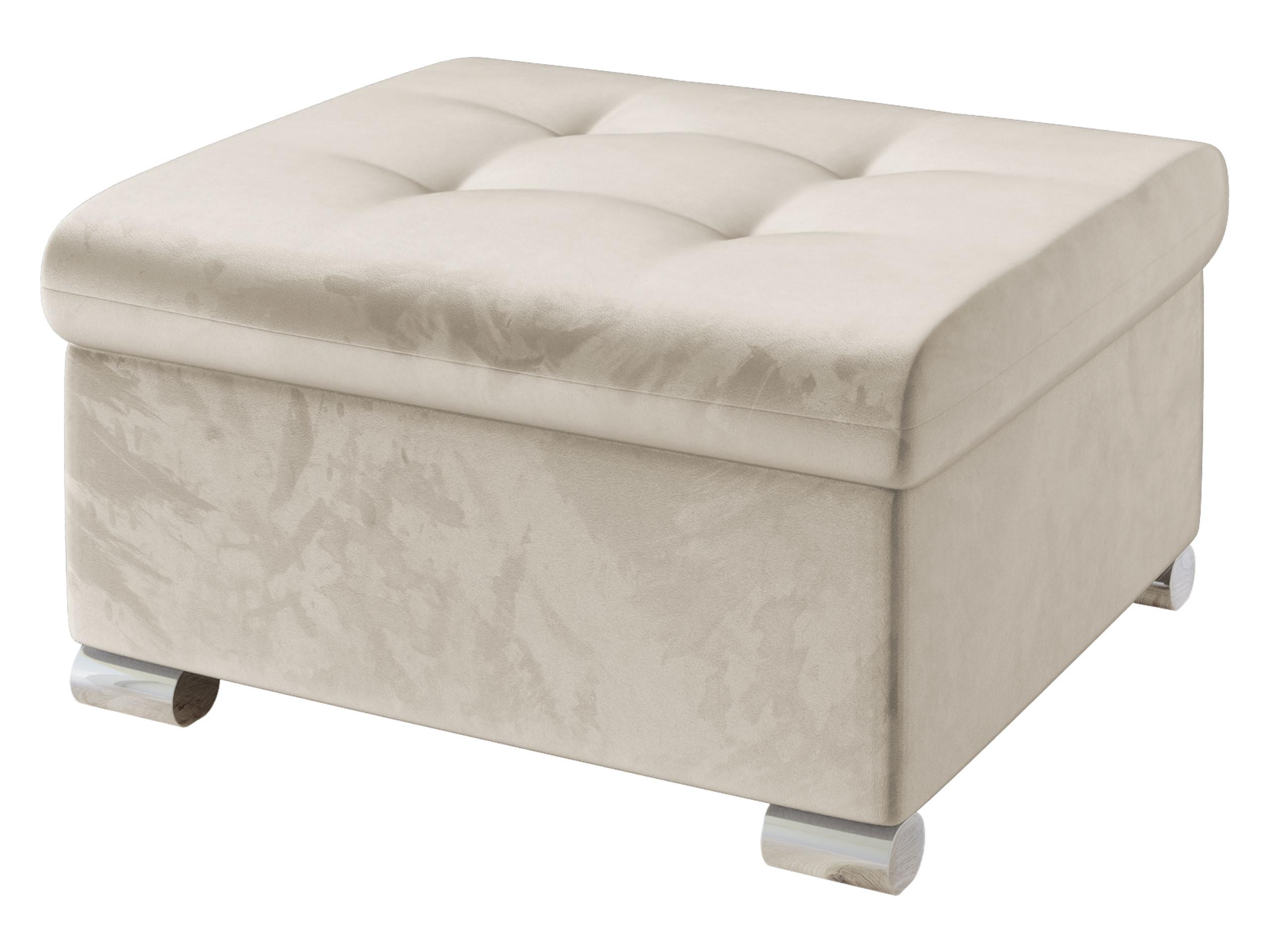 POLSTERHOCKER Niko Klein - Silberfarben/Naturfarben, Holz/Textil (70/41/68cm) - MIRJAN24