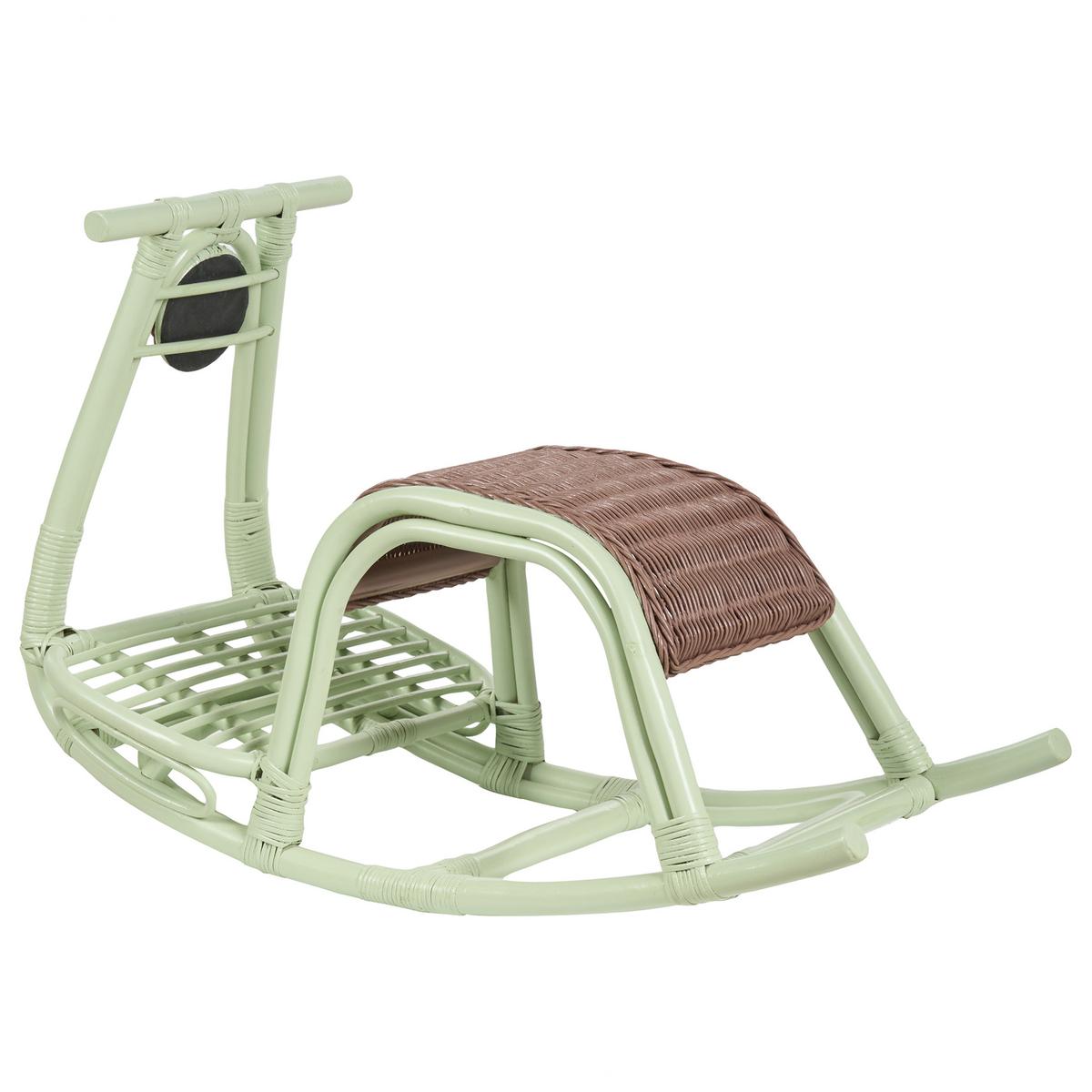 KINDERSESSEL Hellgrün Aspria - Hellgrün/Braun, Naturmaterialien (42/53/85cm) - Beliani