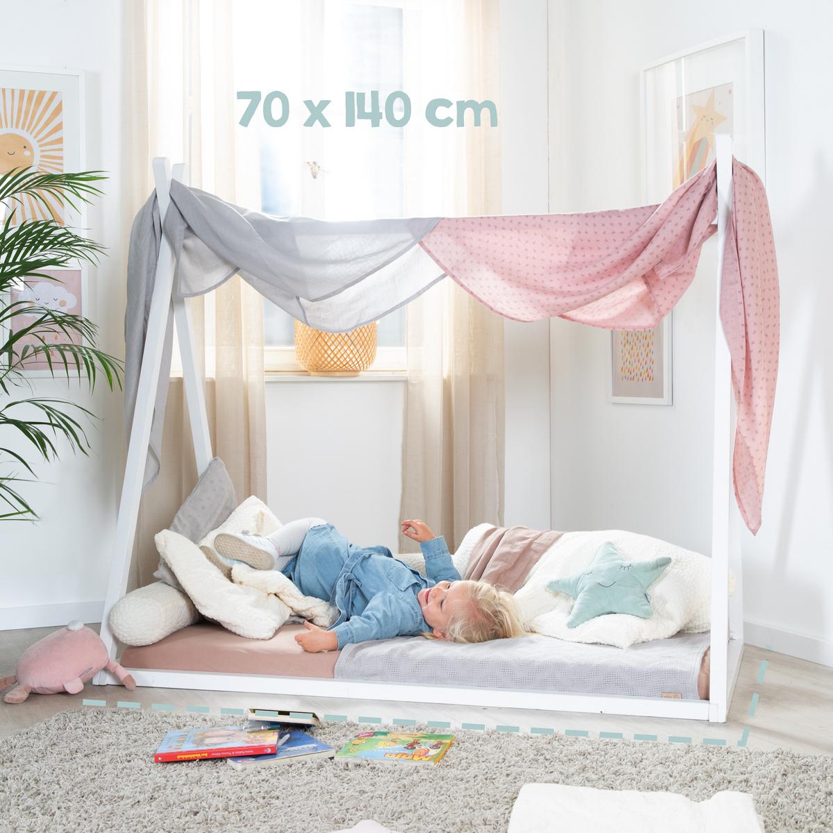 TIPPIBETT 70 x 140 cm Montessori Weiß - Weiß, Holzwerkstoff (70/140cm) - Roba
