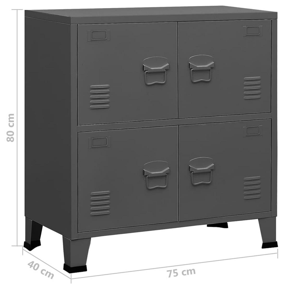 KOMMODE Kelley 75/40/80 cm - Anthrazit, Metall (75/80/40cm) - Nettlife