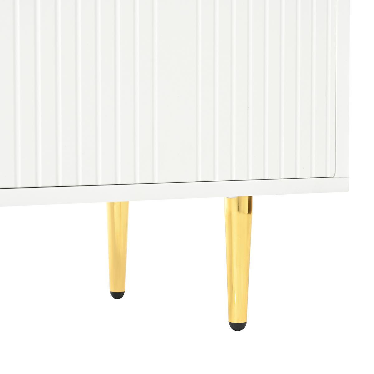 SIDEBOARD Modern mit Strukturfront, 160/40*80cm - Weiß, Holzwerkstoff (160/80/40cm) - Urban Meuble