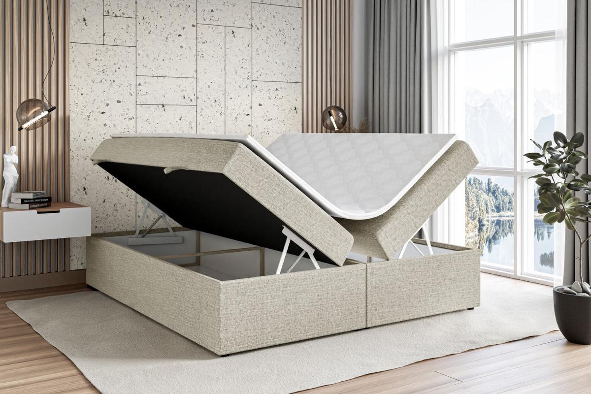 BOXBETT mit H3-Matratze und Lattenrost - MARCE BW - 140x200 Beige - Beige, Holzwerkstoff (140/200cm) - ALTDECOR