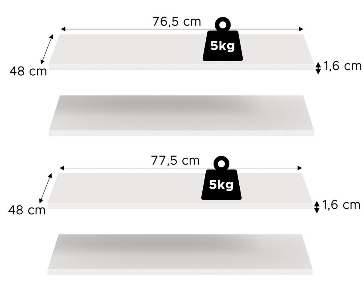 KLEIDERSCHRANK weiß 5-türig 200 cm, Drehtürenschrank mit Kleiderstangen - Schwarz/Weiß, Holzwerkstoff/Kunststoff (200/176/51cm) - Inn.Furn