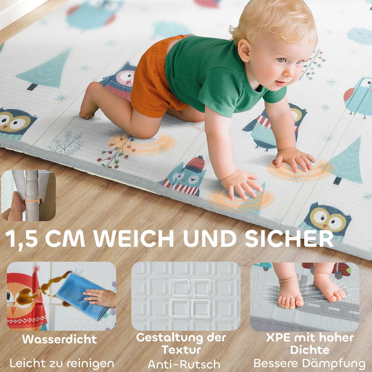 SPIELMATTE aus XPE PE Mehrfarbig - Blau/Multicolor, Kunststoff (150/200cm) - AIYAPLAY