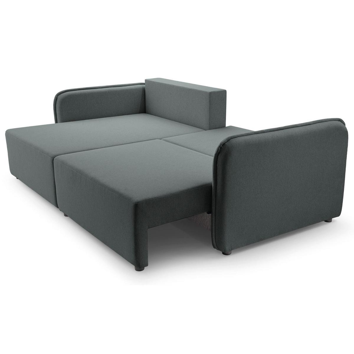 ECKSOFA Kassian, Grau Strukturstoff, linksseitig - Schwarz/Grau, Kunststoff/Textil (227/147cm) - Selsey