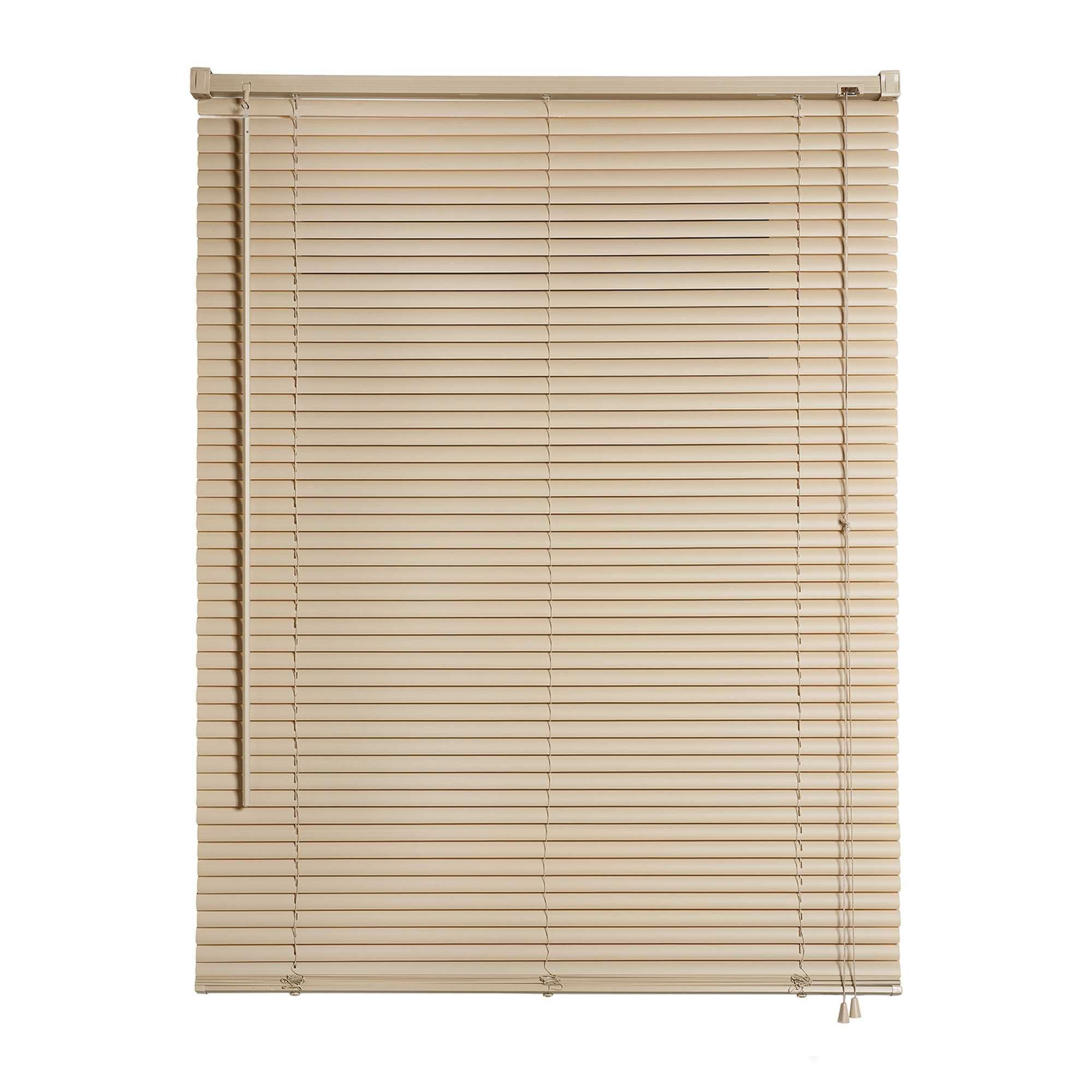 JALOUSIEN vinyl venetianische mit Taupe Zugschnur 120x160 - Braun, Kunststoff (120cm) - STORESDECO