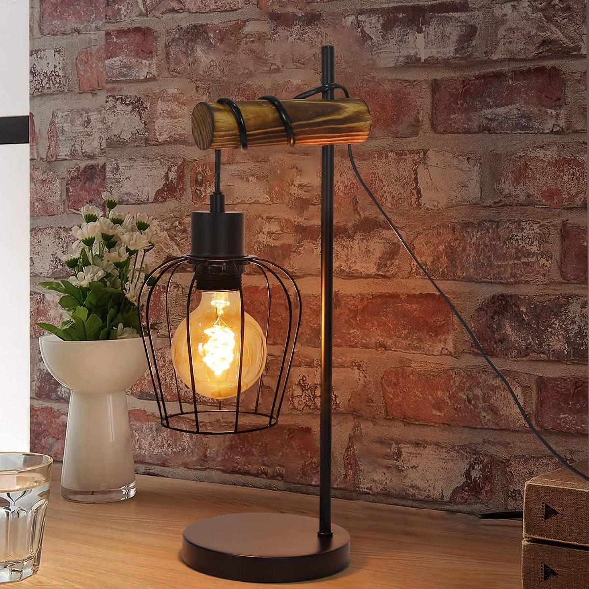 TISCHLAMPE Isolde 20/15/46 cm - Braun, Holz/Metall (20/15/46cm) - ZMH