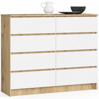 KOMMODE Eiche Artisan, Weiß 99/120/40 - Eiche Artisan/Weiß, Holzwerkstoff (120/99/40cm) - RAUMHIRSCH FURNITURE
