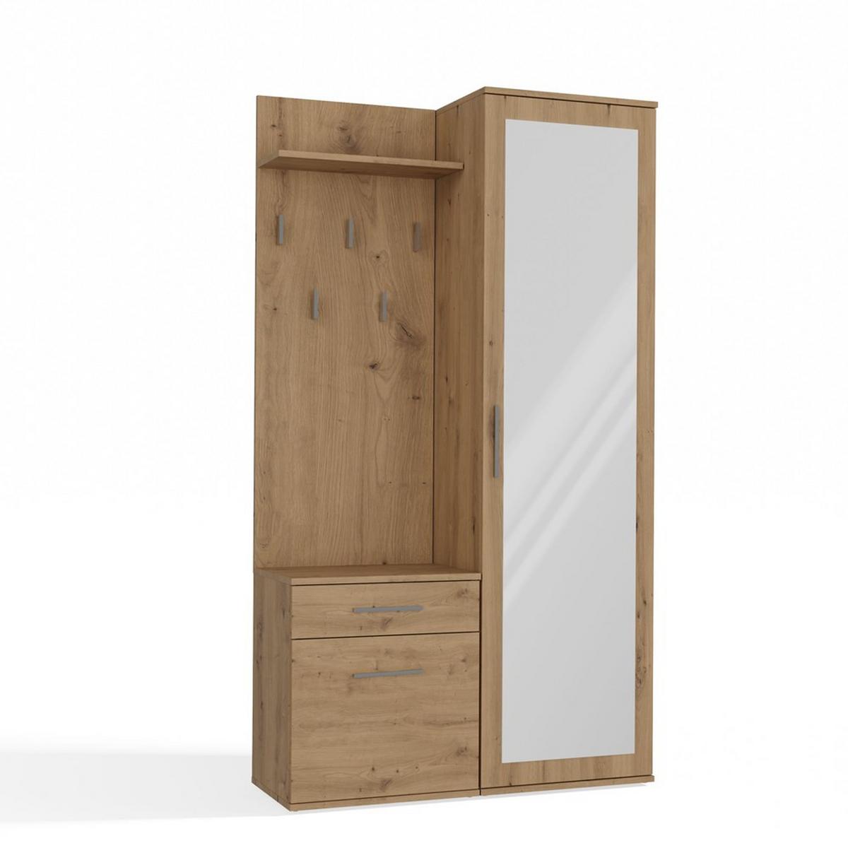 GARDEROBE modern mit Spiegel Schrank Duo Artisan 100/180/35 - Eiche Artisan, Holzwerkstoff (100/180/35cm) - RAUMHIRSCH FURNITURE