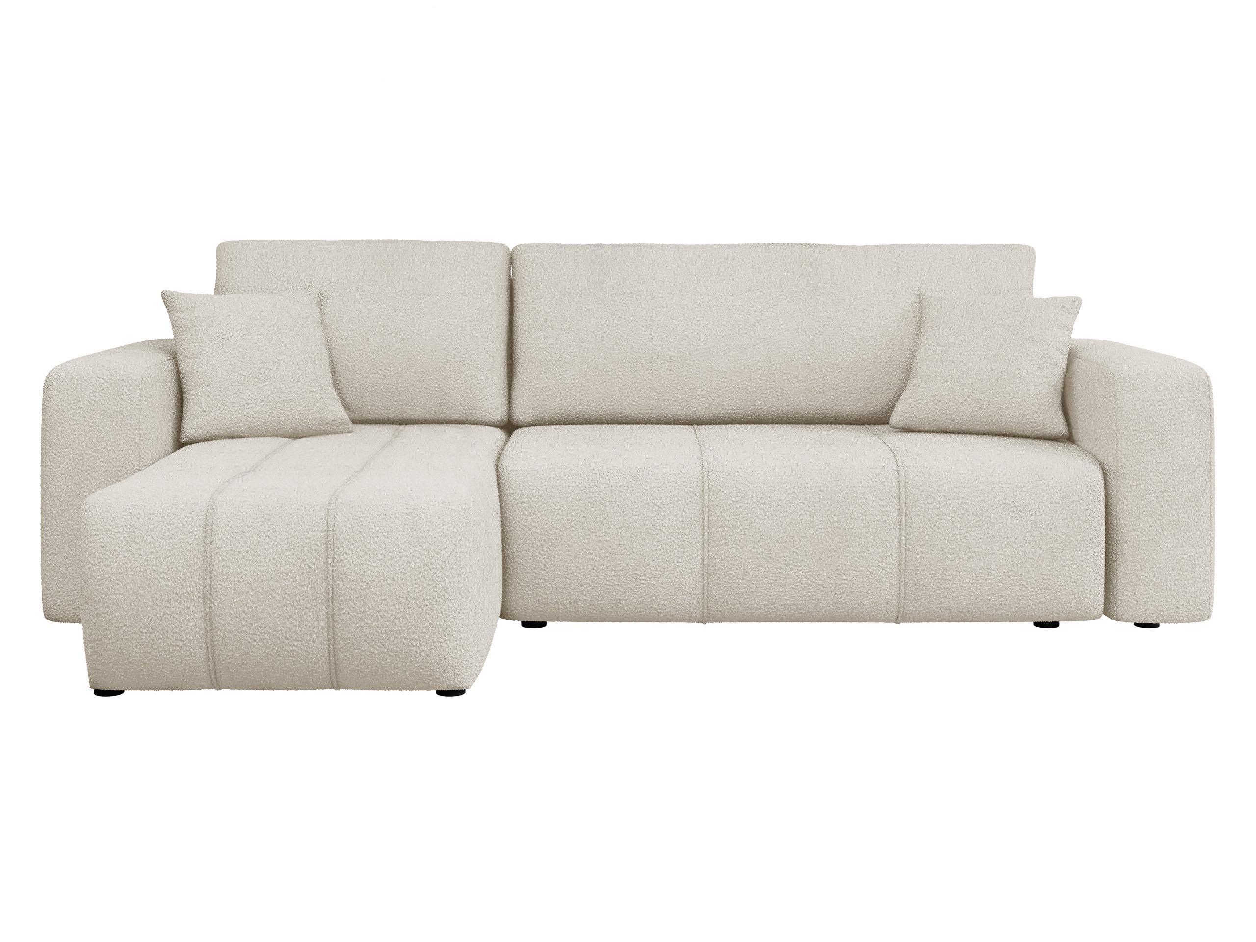ECKSOFA Furyn Boucle - Schwarz/Naturfarben, Holzwerkstoff/Kunststoff (244/145cm) - MIRJAN24