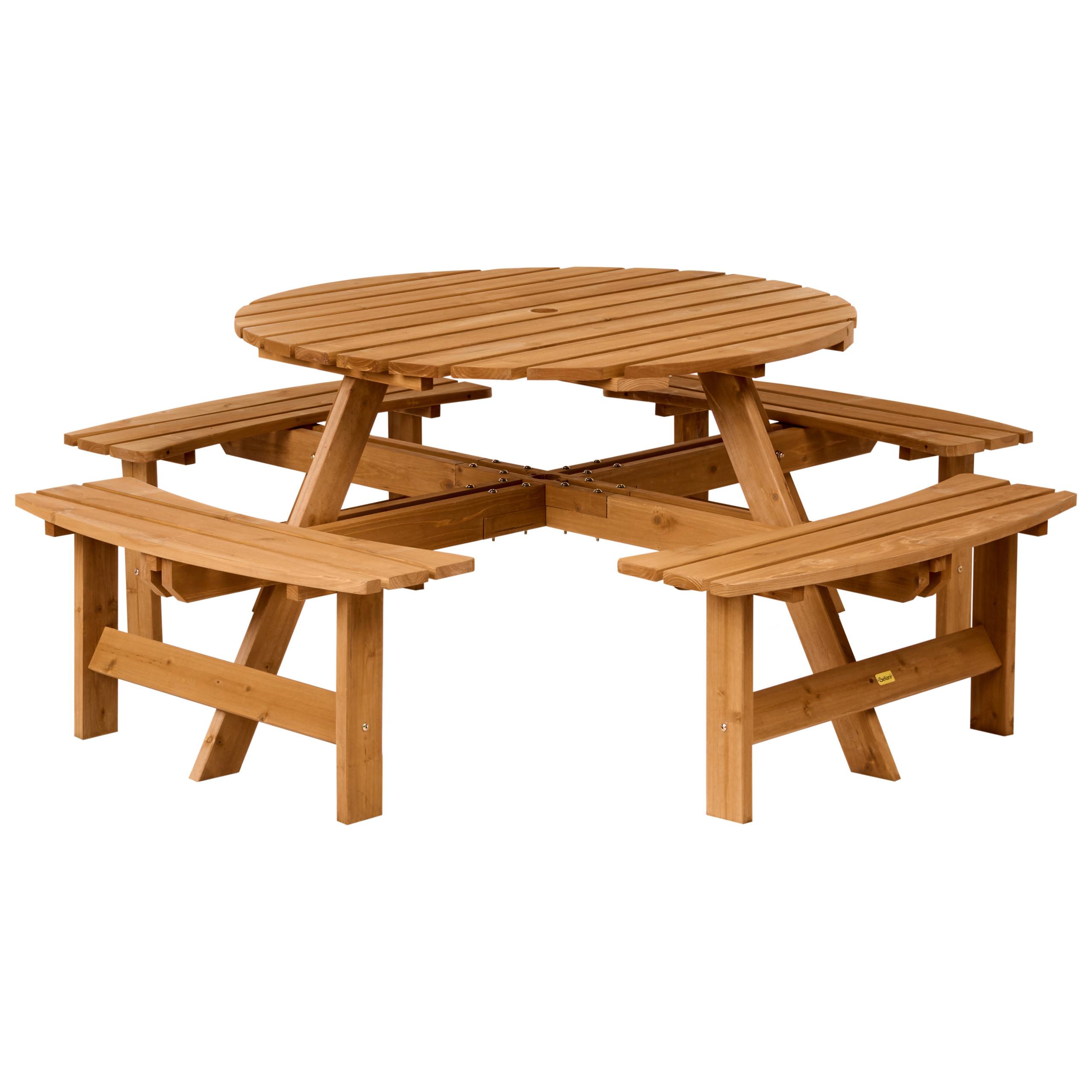 PICKNICKTISCH mit Bänken Tannenholz Hellbraun Caparcotta - Hellbraun, Holz - Beliani