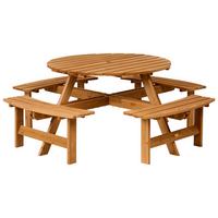 PICKNICKTISCH mit Bänken Tannenholz Hellbraun Caparcotta - Hellbraun, Holz - Beliani