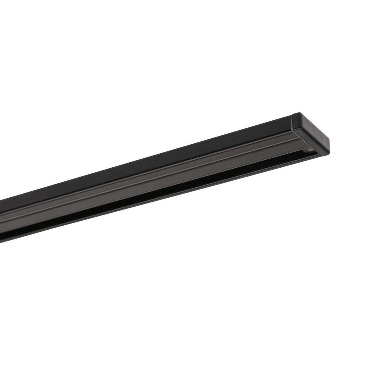 GARDINENSCHIENE auf Maß 1-lauf Deckenmontage Minimal 120cm - Schwarz, Metall (120cm) - Deco-Raum