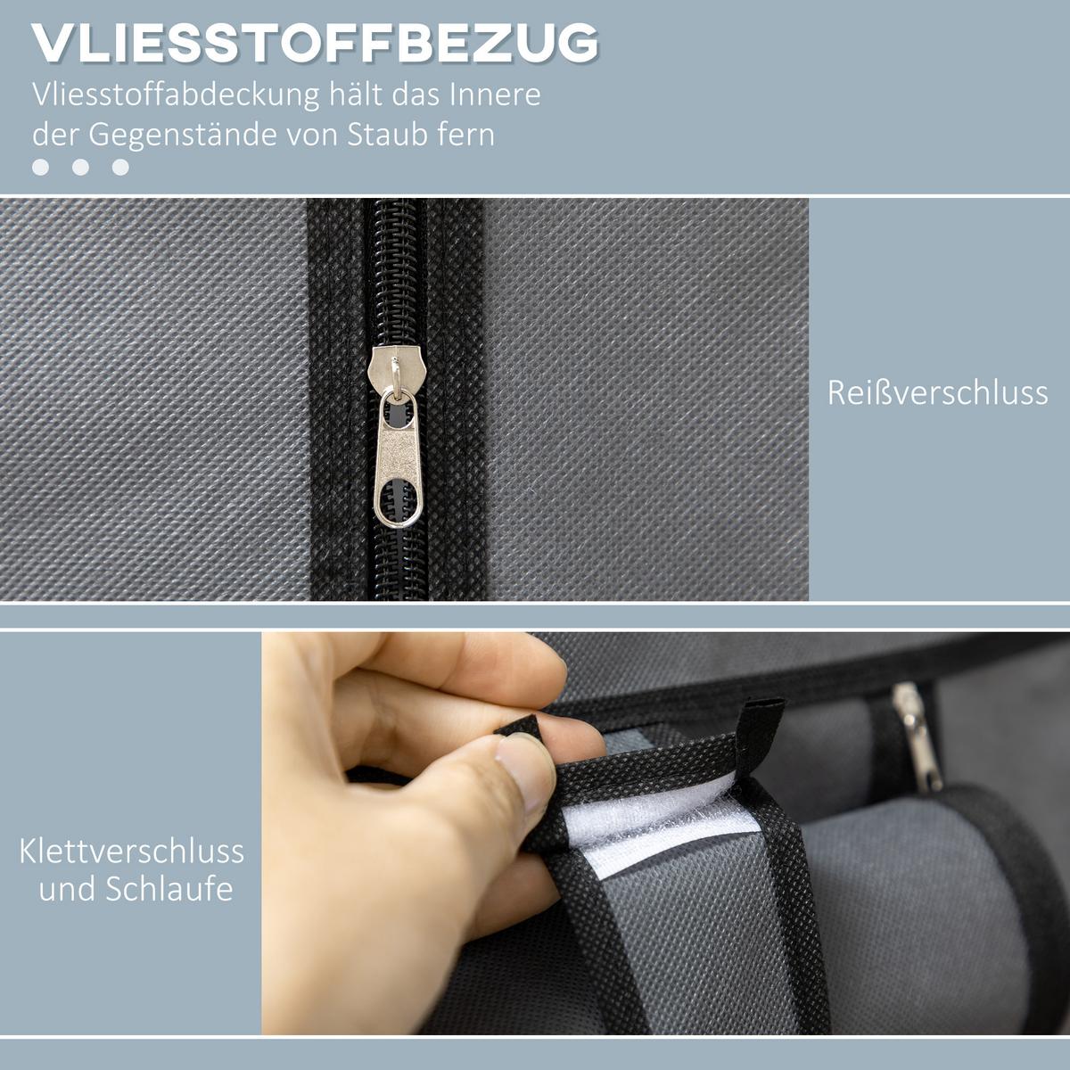 KLEIDERSCHRANK, 6 Fächern, Dunkelgrau, 103 x 43 x 162,5 cm - Dunkelgrau, Metall (43/162.5/103cm) - HOMCOM