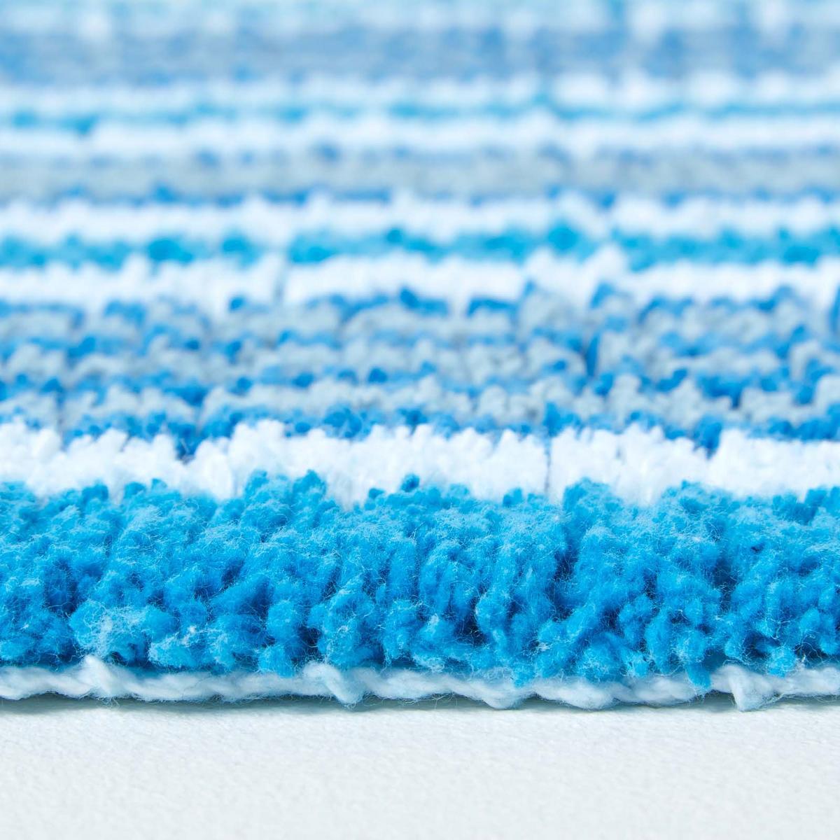 BADEMATTE 40/60 cm gestreift, Baumwolle - Blau, Textil (40/60cm) - Homescapes