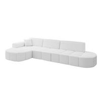 ECKSOFA Ottomane Links LIVO-L2 - 337x173x79,5 cm Weiß - Weiß, Holzwerkstoff/Textil (337/173cm) - ALTDECOR