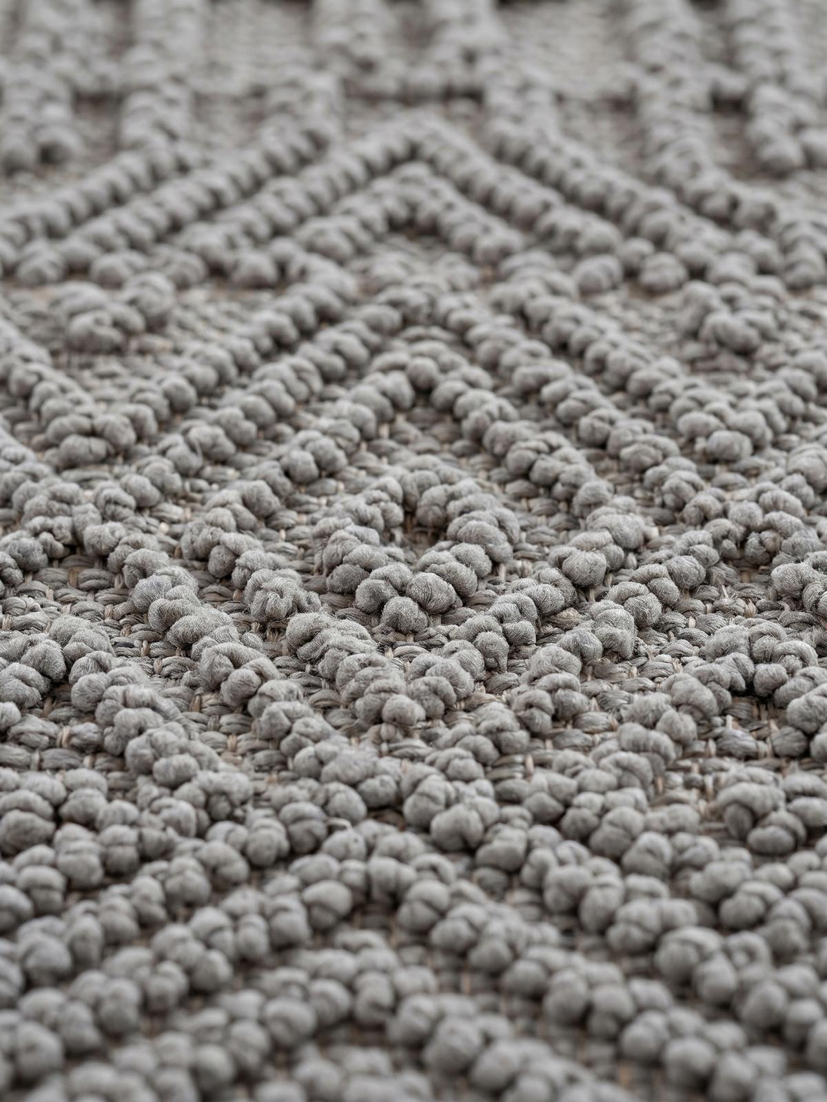 TEPPICH Flachgewebe LANGAU in Silber, mit Ethno-Streifen, 120 x 170 cm - Silberfarben, Textil (120/170cm) - KADIMA DESIGN