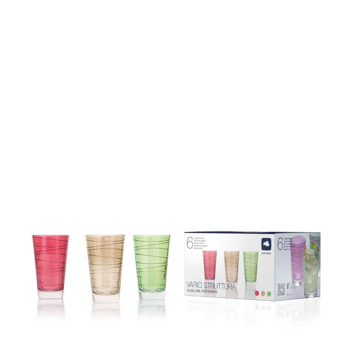 TRINKGLÄSER Vario Bunt 200 ml 6er Set - Multicolor, Glas (0.28L) - Leonardo Living