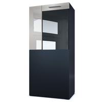 VITRINE Movie Absetzungen in Sandgrau Hochglanz - Sandfarben, Holzwerkstoff (50.5/111/32.5cm) - Vladon