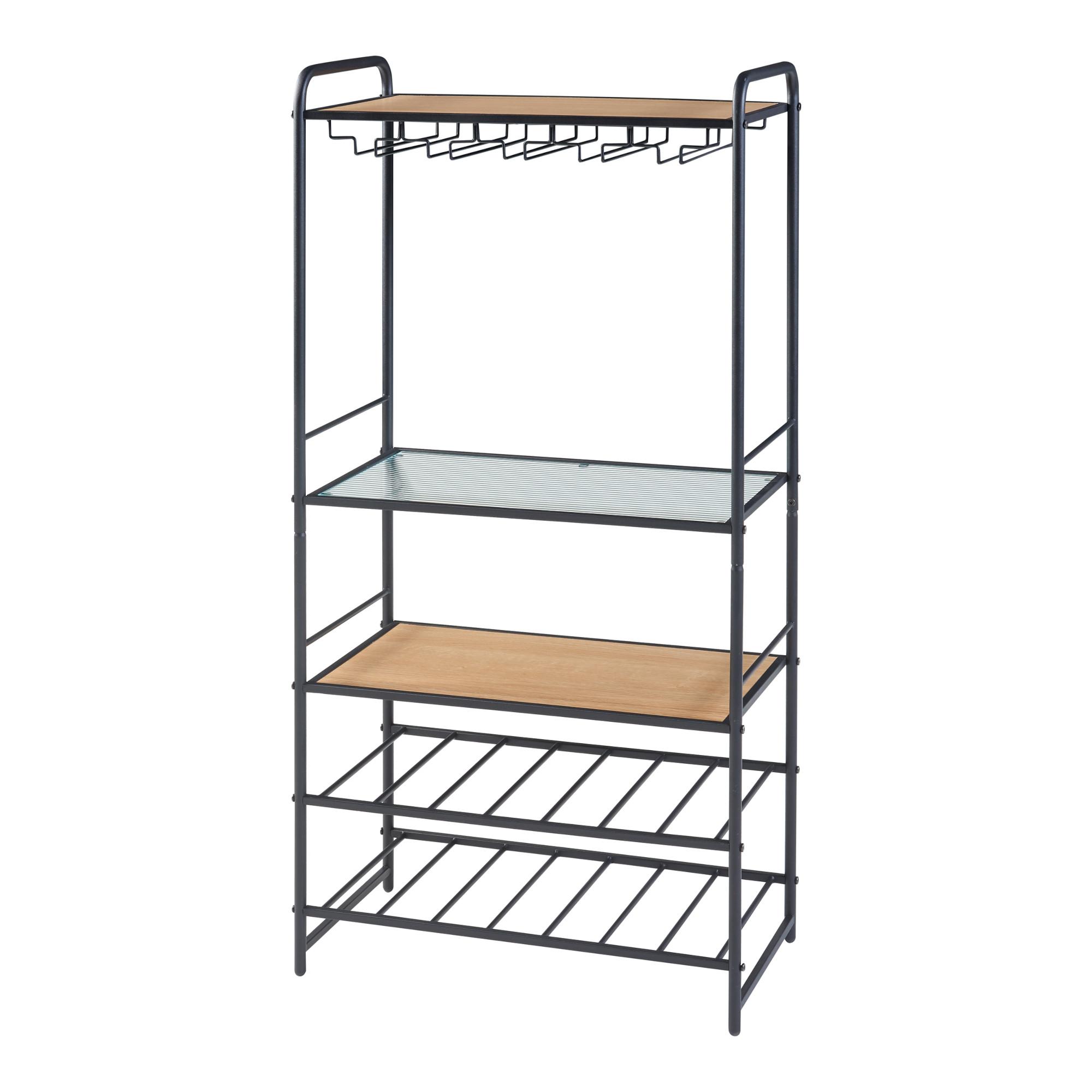 WEINREGAL Hustadvika - Schwarz, Metall (61/120/33cm) - [en.casa]