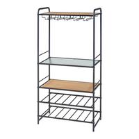 WEINREGAL Hustadvika - Schwarz, Metall (61/120/33cm) - [en.casa]