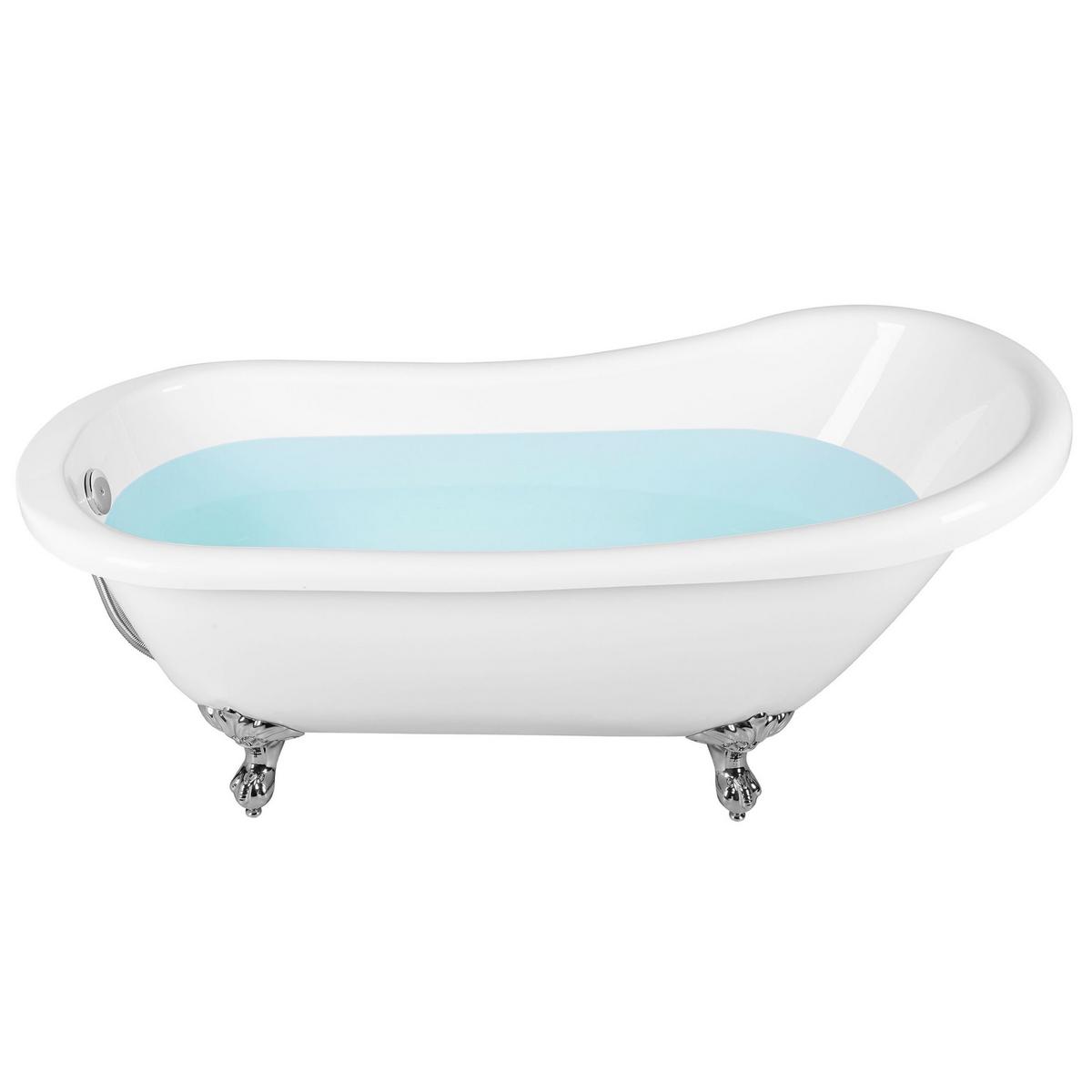 BADEWANNE 77x153x74 cm weiß Cayman - Weiß, Kunststoff (77/74/153cm) - Beliani