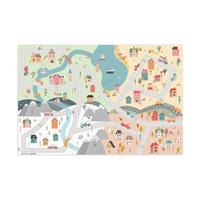 KINDERTEPPICH Jahreszeiten - Stadt - Häuser - Straße - Kinder - Auto Spielmatte 135x90 cm - Multicolor, Kunststoff (135/0.3cm) - OnlyWow