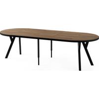 ESSTISCH Twixy XXL groß rund oval ausziehbar, Eiche Dunkelbraun Rustikal 100-250/100/76 cm - Kastanienfarben/Schwarz, Holz/Holzwerkstoff (100/250/76cm) - WFL GROUP