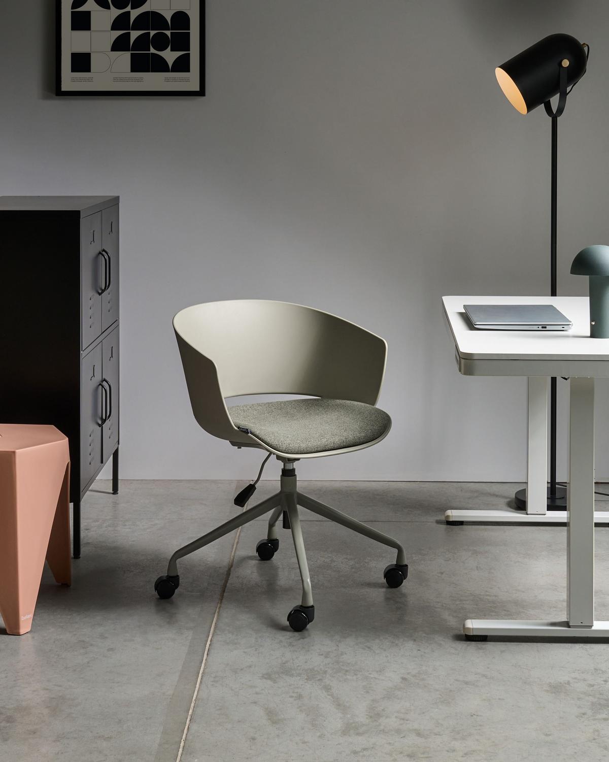 BÜROSTUHL Dunkelgrün Gleeful - Dunkelgrün/Schwarz, Textil (64/77/64cm) - Beliani