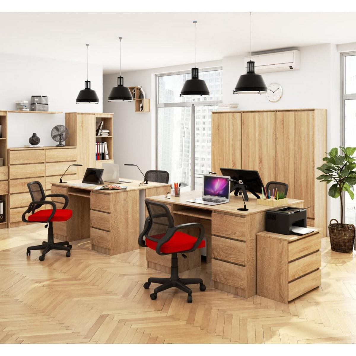 SCHREIBTISCH Eiche Sonoma 77/135/50 - Sonoma Eiche, Holzwerkstoff (155/85/77cm) - RAUMHIRSCH FURNITURE