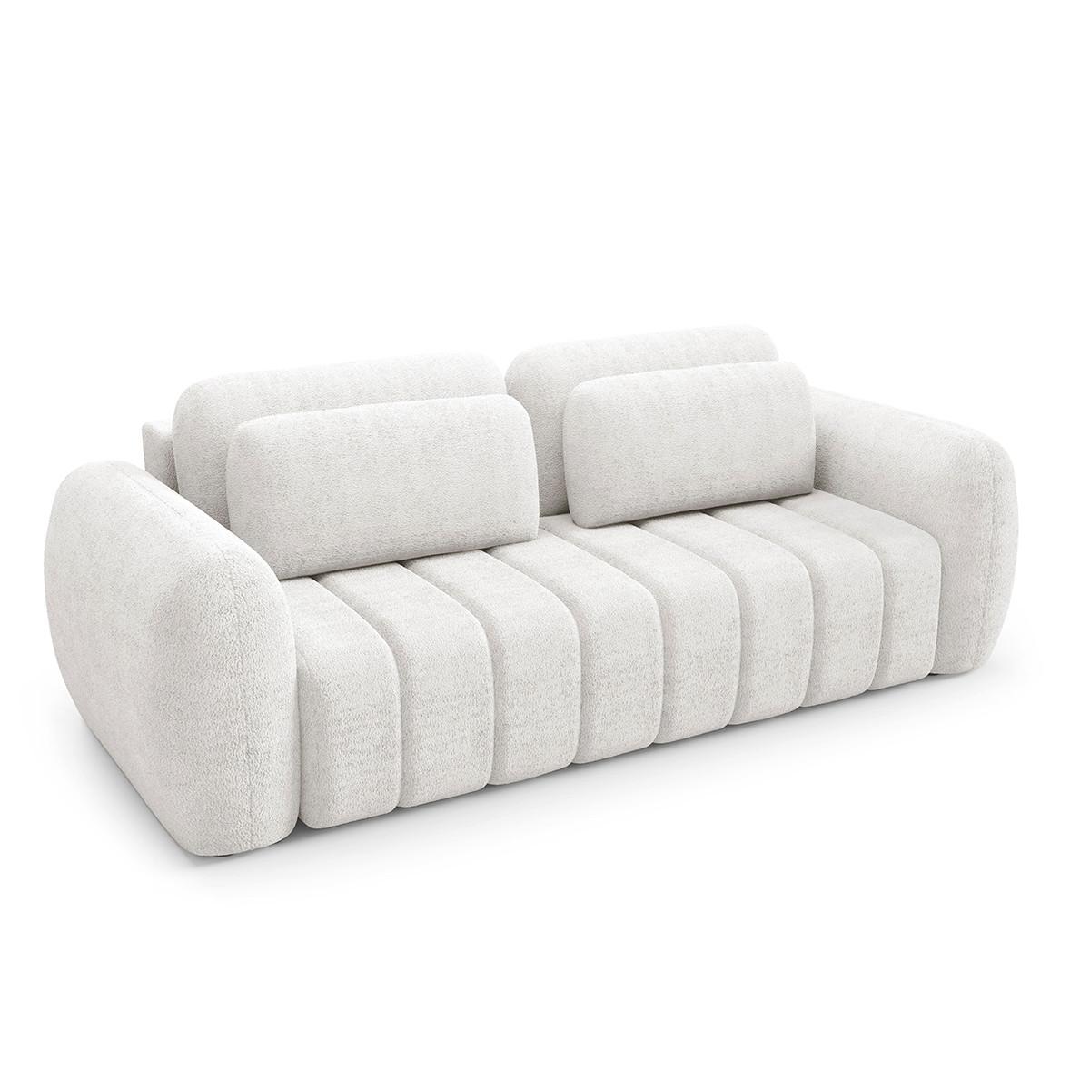 SOFA Cesar 3 Sitzplätze Weiß - Weiß, Holz (266/95/110cm) - Petits-meubles