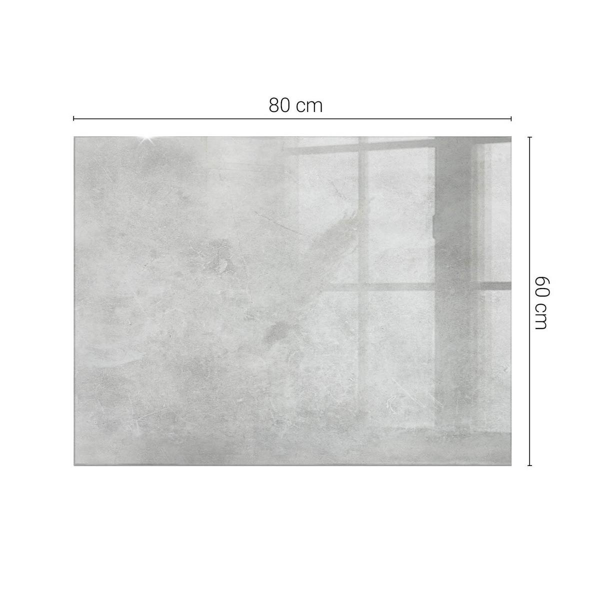 TISCHPLATTE 80x60 cm Betonstruktur mit Kratzern - Hellgrau, Glas (0.4/80/60cm) - TULUP
