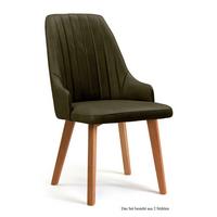 ESSZIMMERSTUHL (2er-Set) Daryl 52x91x60 Eiche geölt/Khaki - Dunkelgrün/Eichefarben, Kunststoff (60/91/52cm) - 58aufmkessel
