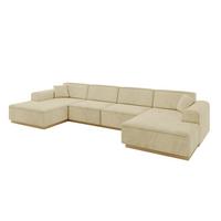 WOHNLANDSCHAFT IREA-U2-v2 - 386x165x80 cm Beige - Taupe, Holzwerkstoff/Textil (386/80/165cm) - ALTDECOR