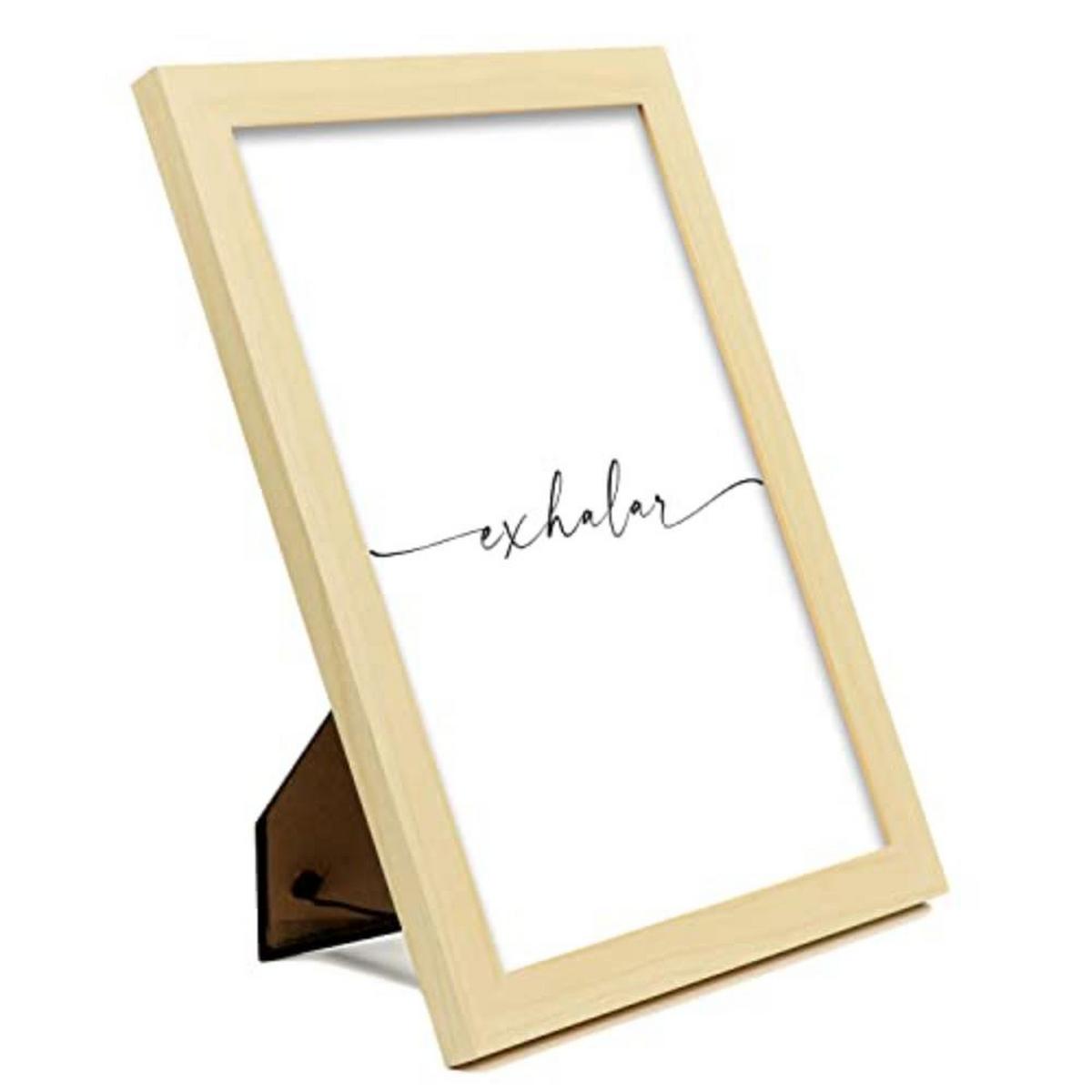 POSTER Set mit 4 Atmen TypografieStil A4 Rahmen aus hellem Holz - Beige, Papier (29.7/3cm) - Nacnic