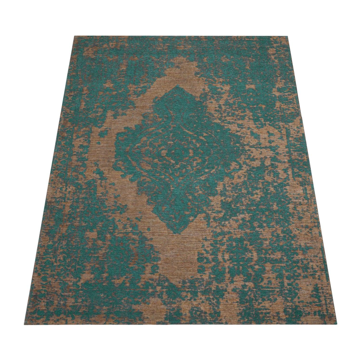 KURZFLORTEPPICH, im Vintage-Stil, Türkis, 160 x 230 cm - Blau, Textil (230/160cm) - KADIMA DESIGN