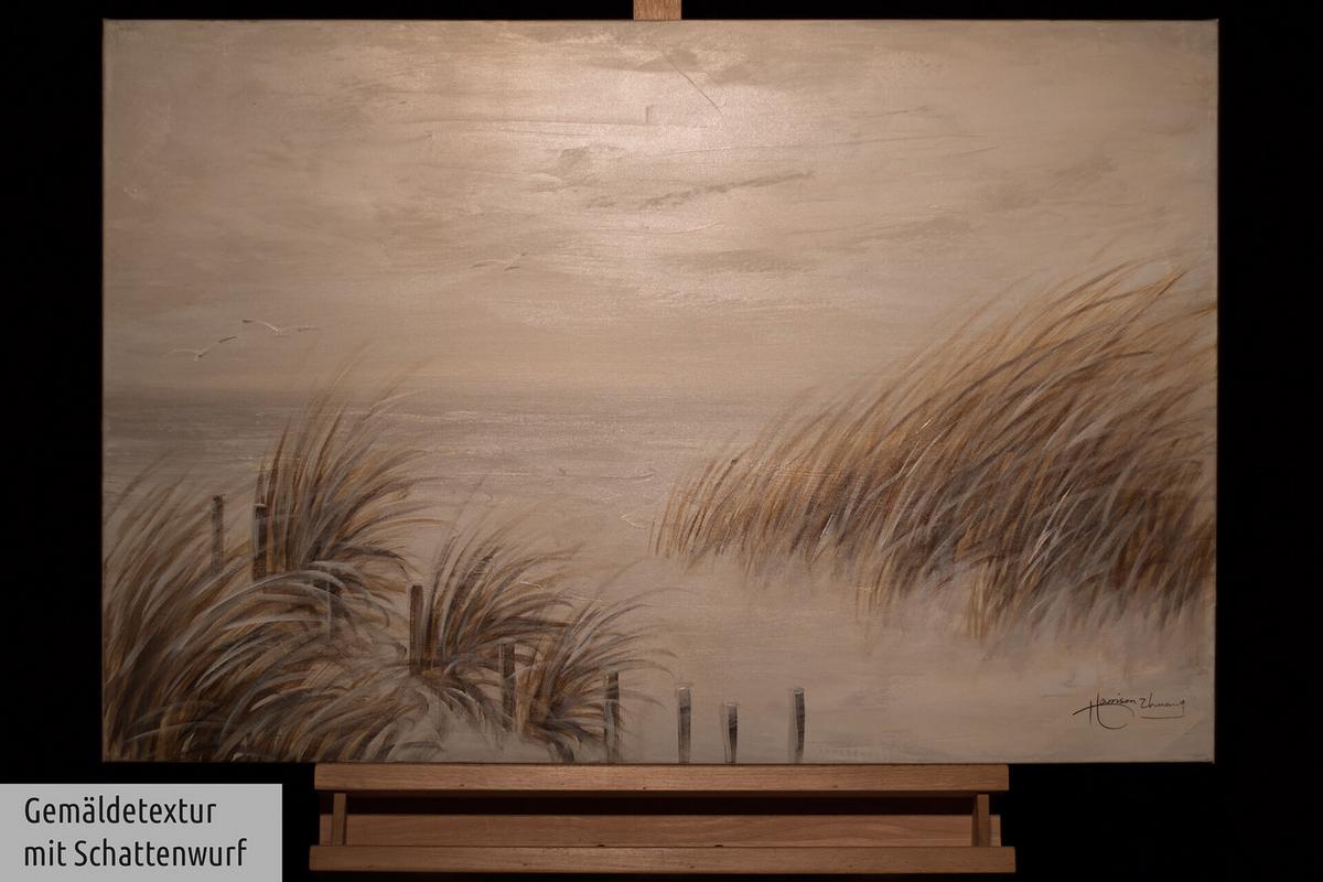 ACRYLBILD HANDGEMALT 90/60 cm - Beige, Holz/Textil (90/60cm) - KUNSTLOFT