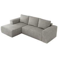 ECKSOFA TRENTINO L Hellgrau Stukture - Links - Hellgrau/Schwarz, Kunststoff/Textil (266/164cm) - MKS