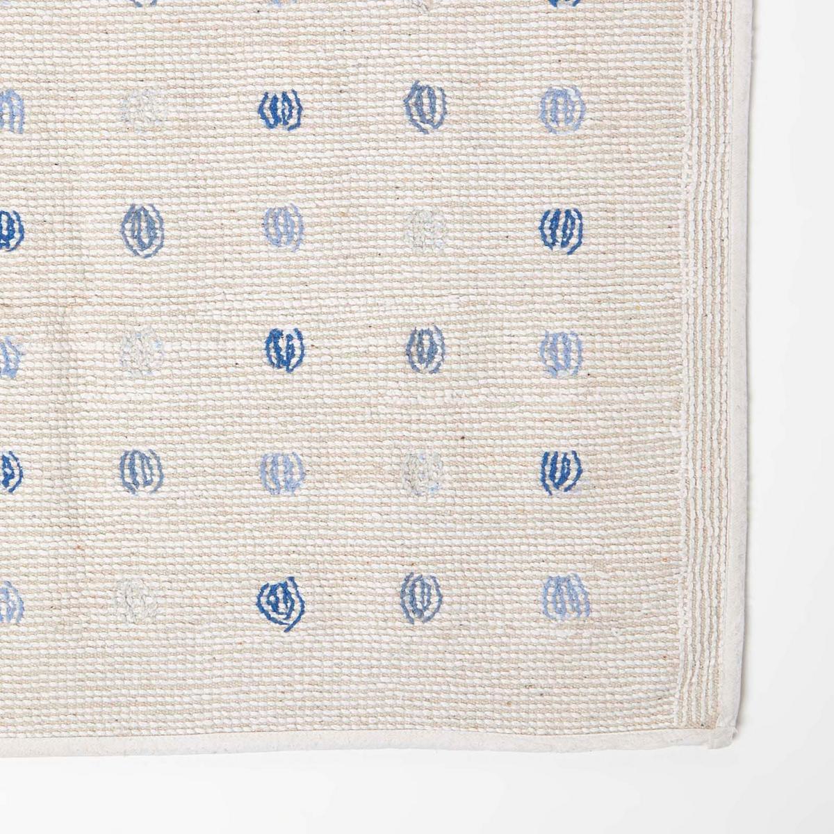 BADEMATTE Punkte 50/80 cm, Baumwolle - Blau, Textil (50/80cm) - Homescapes