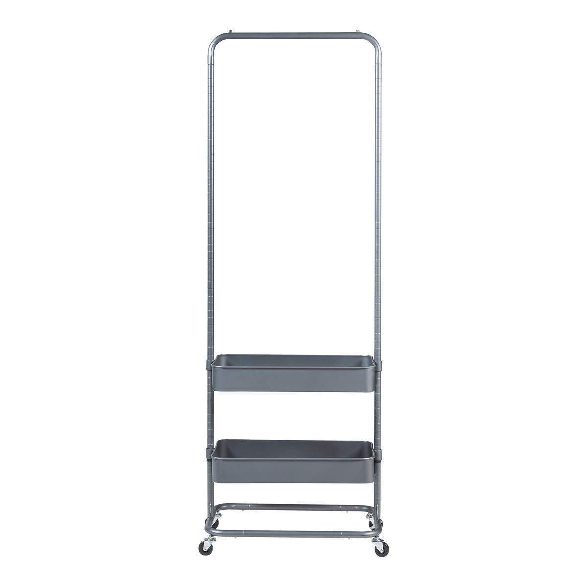 GARDEROBENSTÄNDER Kumad - Dunkelgrau, Metall (58/174.5/36cm) - [en.casa]