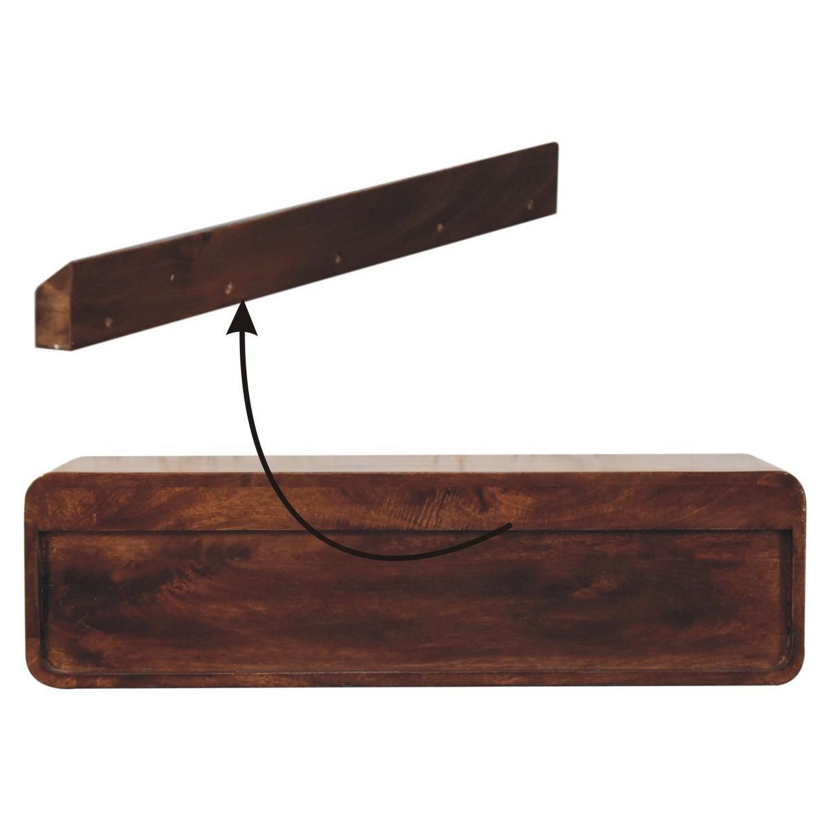 KONSOLENTISCH California Walnuss-Finish, 2 Schubladen, 1 offenes Regal, Braun lackiert - Braun, Holz (32/90/25cm) - Artisan Furniture