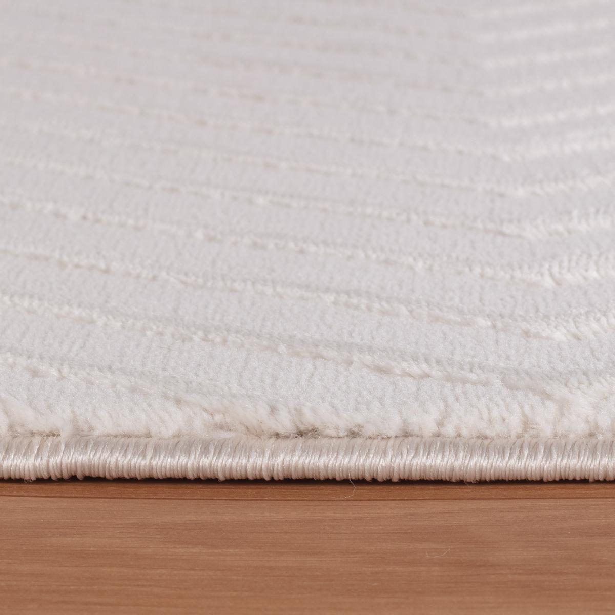 TEPPICH Kurzflor ILLER in Creme, mit 3D-Design, aus Jute, Florhöhe 12 mm, 80 x 150 cm - Beige, Textil (150/80cm) - KADIMA DESIGN