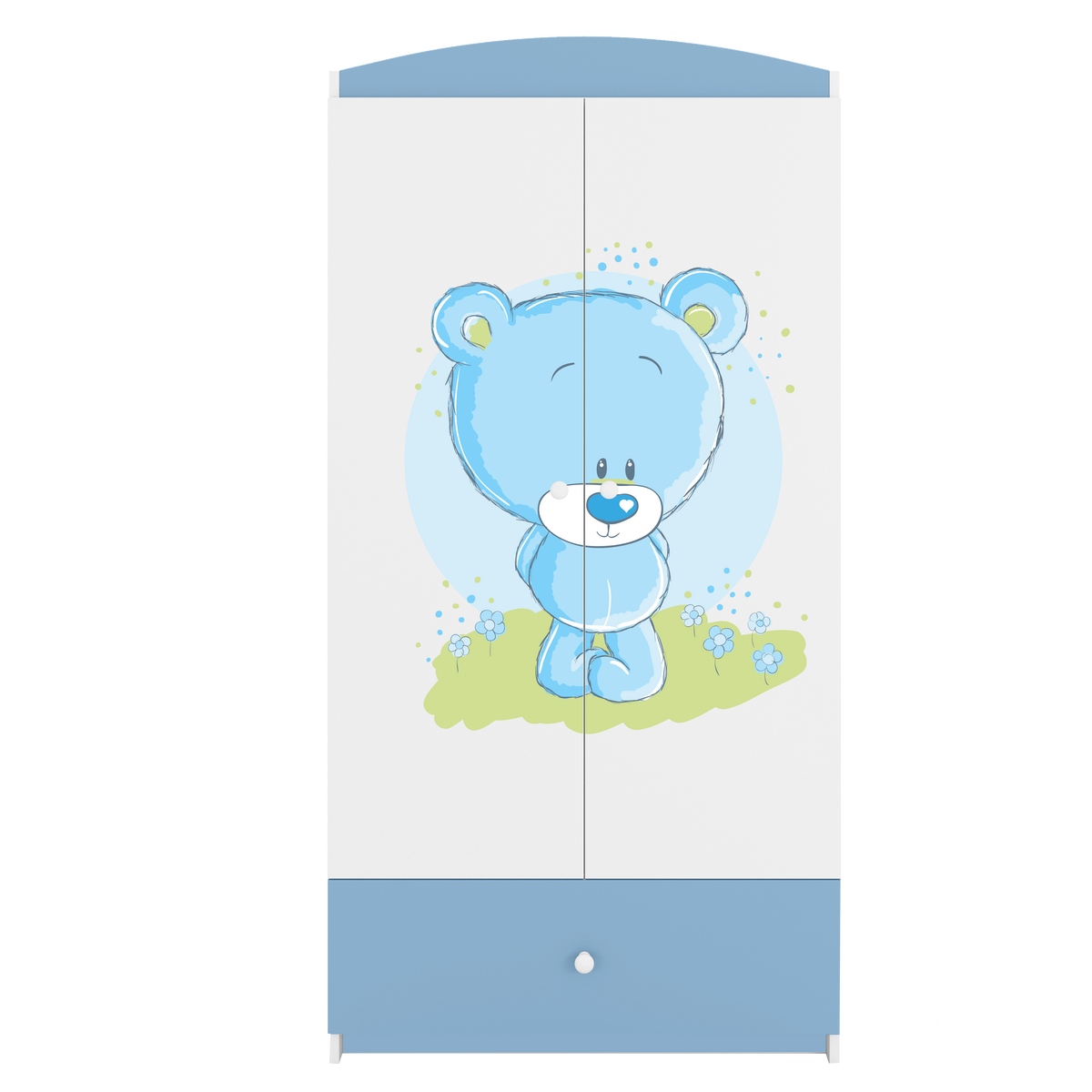 KINDERKLEIDERSCHRANK Blaubär - Blau, Holzwerkstoff (90/175/52cm) - RAUMHIRSCH FURNITURE