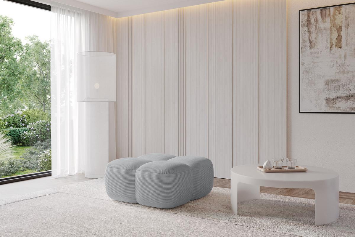 POUF Miko-Puf 90x90x45 cm Grau Cord Modular Sitzhocker - Anthrazit/Schwarz, Holzwerkstoff/Kunststoff (90/43/90cm) - ALTDECOR