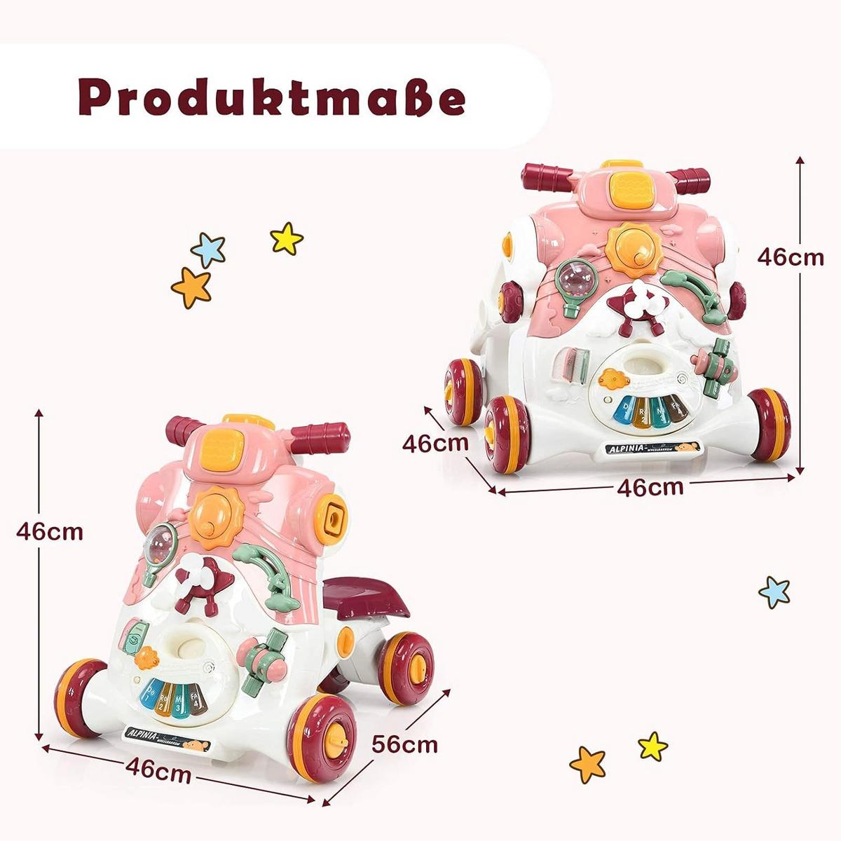LAUFLERNWAGEN Pink - Pink, Kunststoff (56/46/46cm) - COSTWAY